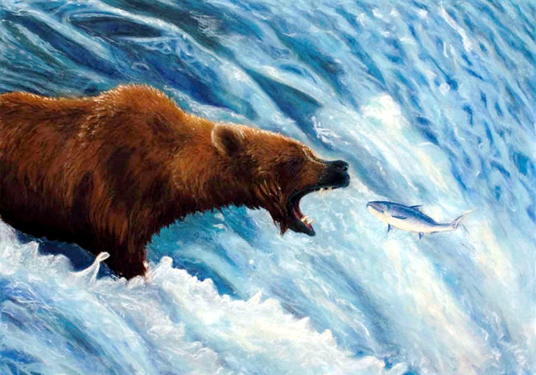 FA SALMON DINNER (soft pastel on paper)